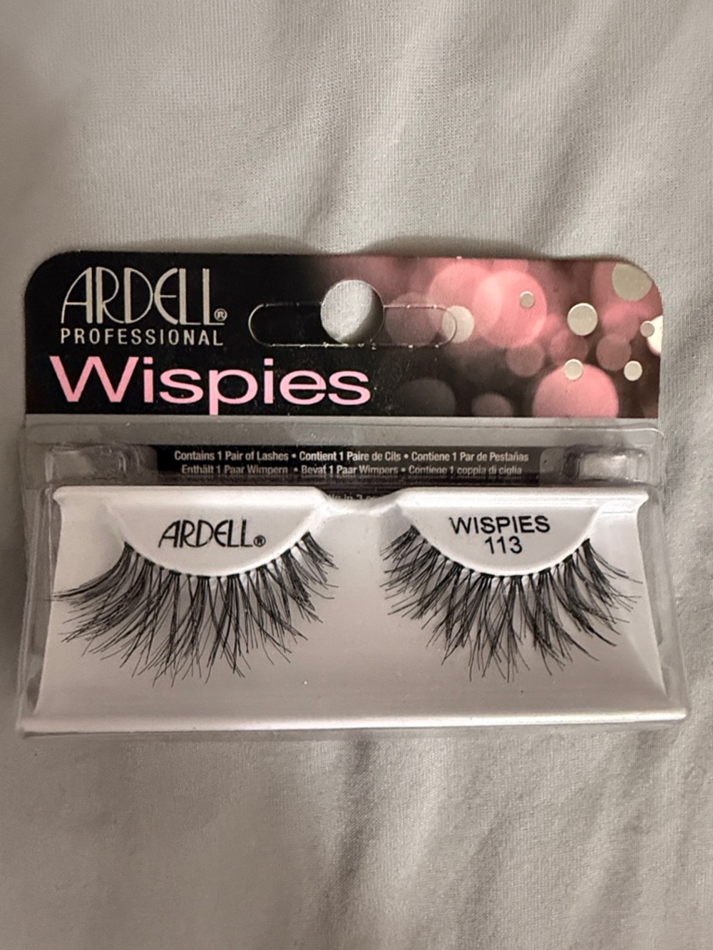 Ardell Wispies 113 False Lashes - Black with Pink Accent Packaging